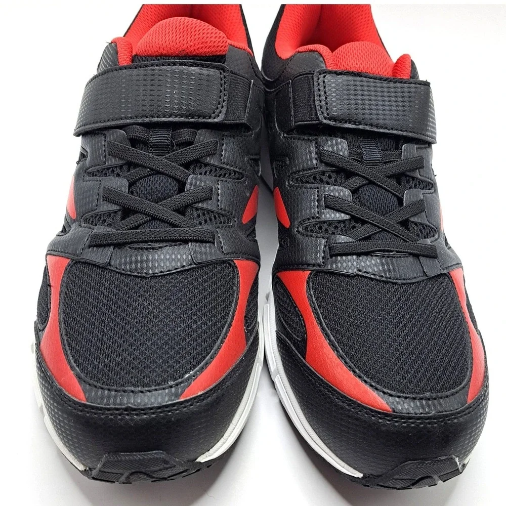 KingSize Athletic Sneakers NEW Mens Wide 11.5 EW Black Red Hook Loop